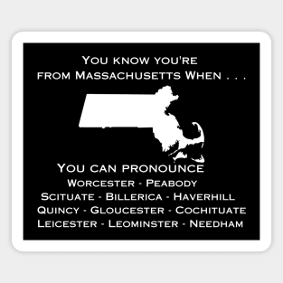Massachusetts Town Names (Dark Colors) Magnet